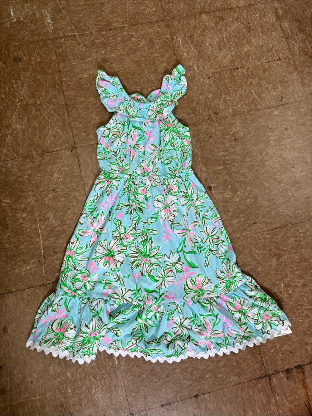 Lilly Pulitzer Mint Floral Ruffle Sundress